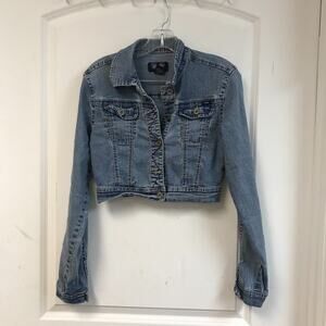 Vintage Women's Cropped Angels Jean Jacket Size M NOC3439